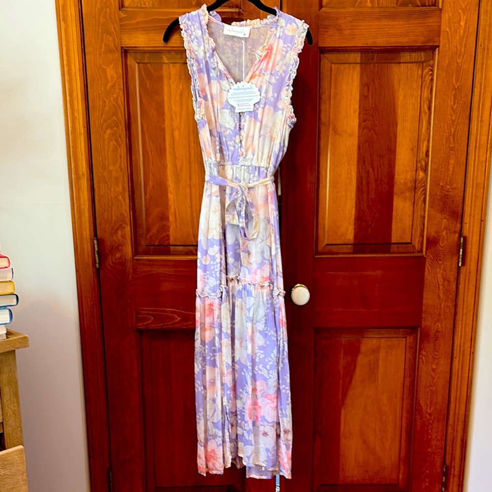 Walker & Wade beautiful Floral Sleeveless Maxi Dress size S